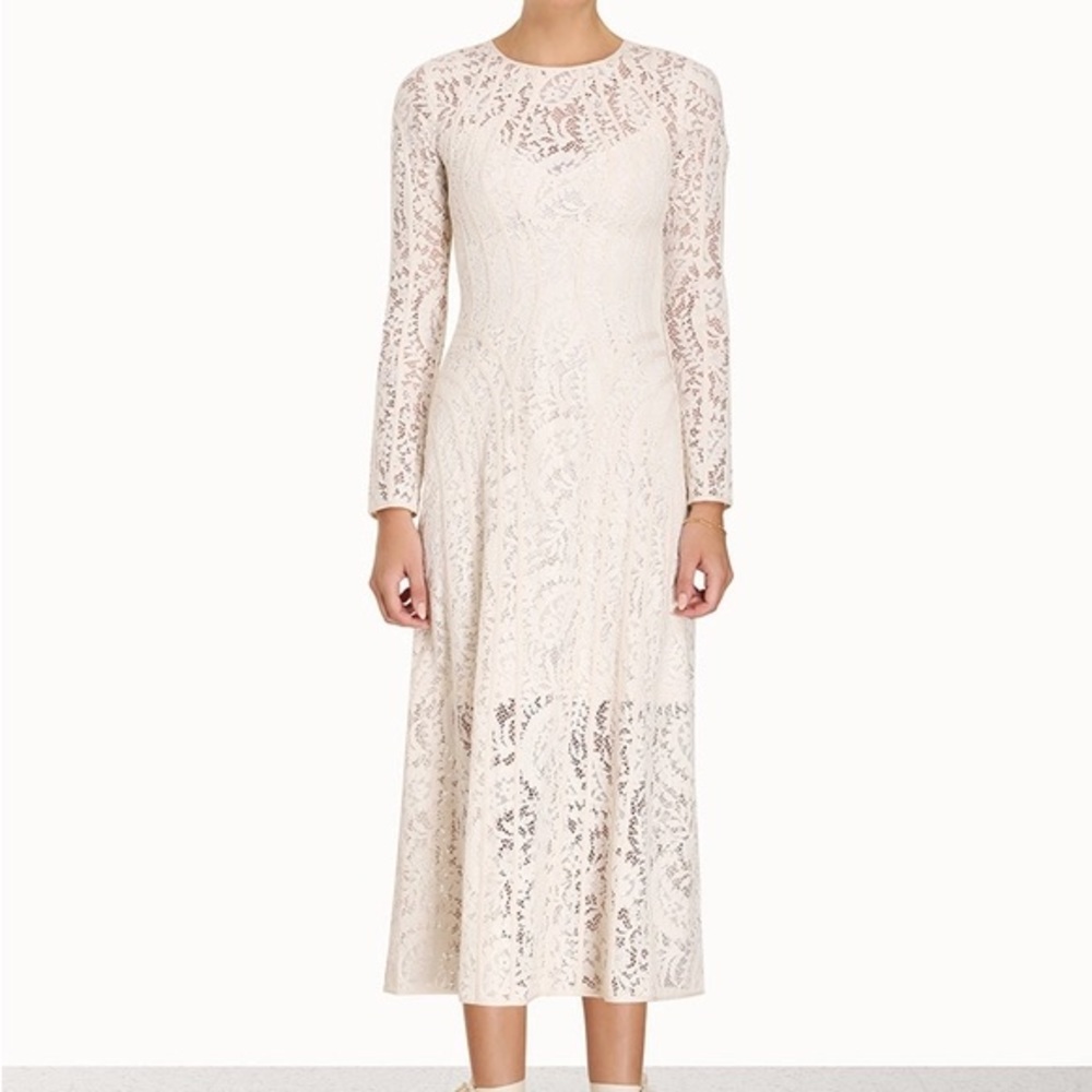 NWT ZIMMERMANN Devi Lace Panel Midi Dress (Size 1)